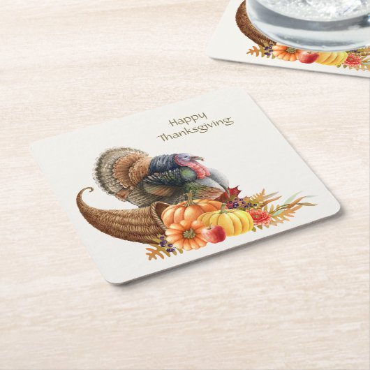 Erntedank Turkey Pumpkins Papier Untersetzer (angewinkelt)