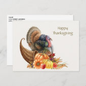Erntedank Turkey Pumpkins Postcard Postkarte (Vorne/Hinten)