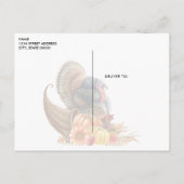 Erntedank Turkey Pumpkins Postcard Postkarte (Rückseite)