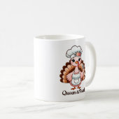 Erntedank Turkey Queen - Funny Holiday Design Kaffeetasse (VorderseiteRechts)