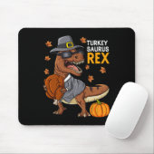 Erntedank Turkey Saurus T Rex Pilgrim Dinosaurier Mousepad (Mit Mouse)
