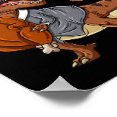 Erntedank Turkey Saurus T Rex Pilgrim Dinosaurier Poster (Ecke)