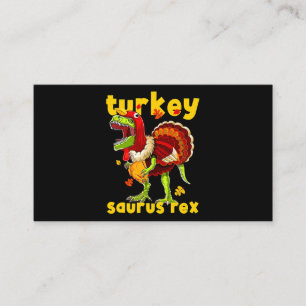 Erntedank Turkey Saurus T Rex Pilgrim Dinosaurier Visitenkarte