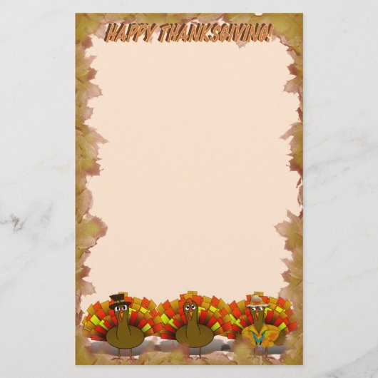 Erntedank Turkey Trio Briefpapier (Vorderseite)