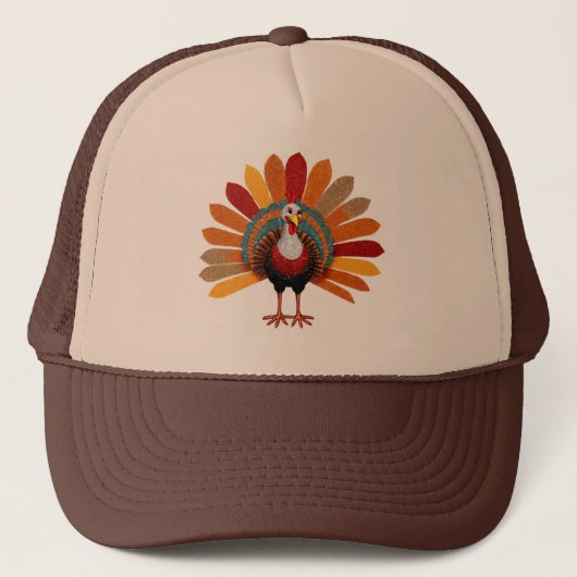 Erntedank Turkey Trucker Hat Truckerkappe (Vorderseite)