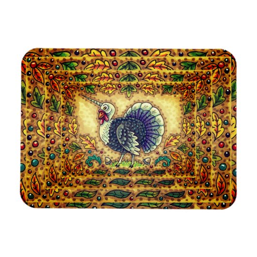 ERNTEDANK TÜRKEY UNICORN, WHIMSICAL FANTASY MAGNET (Horizontal)