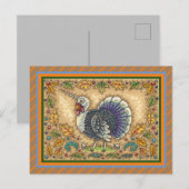 ERNTEDANK TÜRKEY UNICORN, WHIMSICAL FANTASY POSTKARTE (Vorne/Hinten)