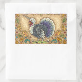 ERNTEDANK TÜRKEY UNICORN, WHIMSICAL FANTASY RECHTECKIGER AUFKLEBER (Tasche)