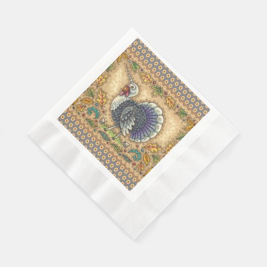 ERNTEDANK TÜRKEY UNICORN, WHIMSICAL FANTASY SERVIETTE (Ecke)