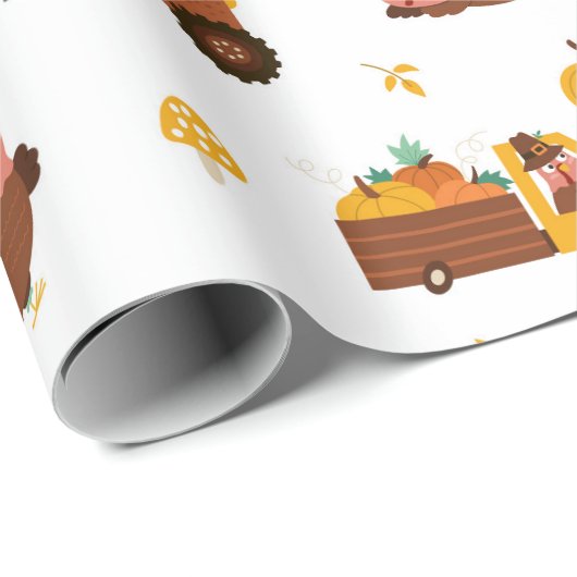 Erntedank Turkeys Geschenkpapier (Rolleneckpunkt)