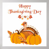 Erntedank-Turnschuh mit Kürbis Poster (Vorne)