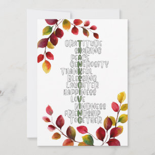Erntedank-Typografie der Dankbarkeit und Freude  Feiertagskarte