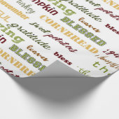 Erntedank Typografie Geschenkpapier (Ecke)