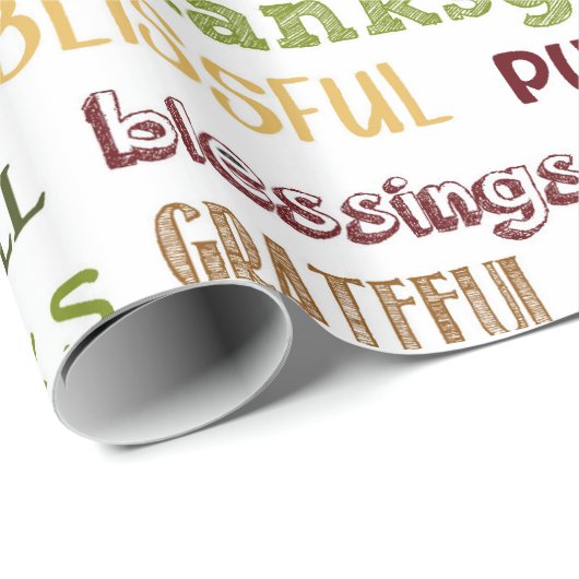 Erntedank Typografie Geschenkpapier (Rolleneckpunkt)