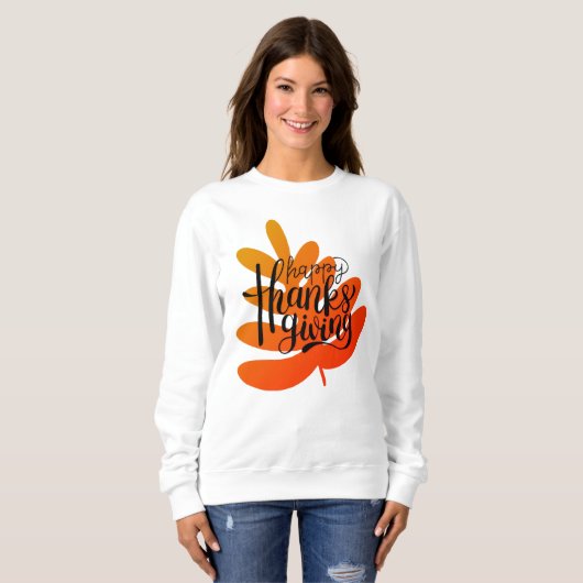 Erntedank Typografie mit Fallleaf Sweatshirt (Vorne ganz)