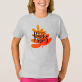 Erntedank Typografie mit Fallleaf T-Shirt (Vorderseite)