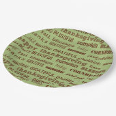 Erntedank Typografie Pappteller (Schrägansicht)