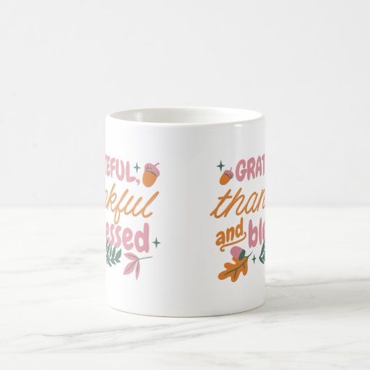 Erntedank Typografie Tasse (Mittel)