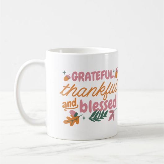 Erntedank Typografie Tasse (Links)