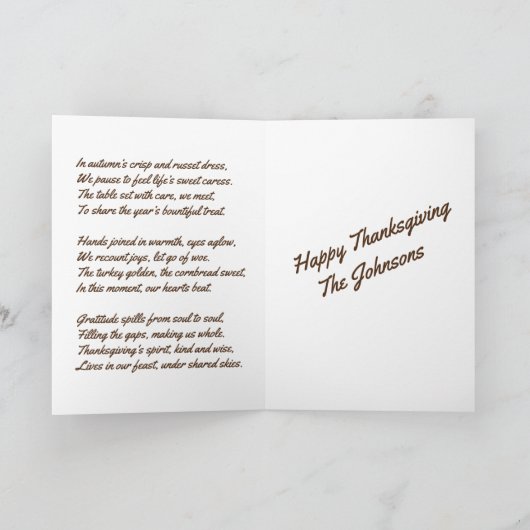 Erntedank Überfluss Ernte Karte (Innenseite)