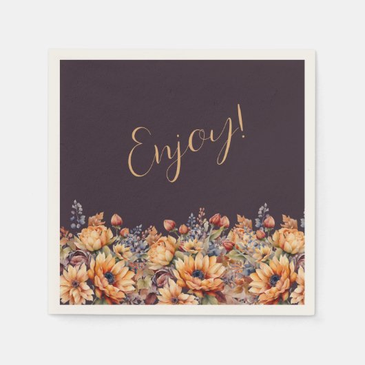 Erntedank- und Blume- Serviette (Vorderseite)