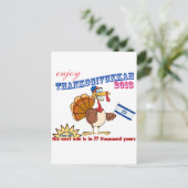 Erntedank und Chanukka. Thanksgivukkah Feiertagspostkarte (Stehend Vorderseite)