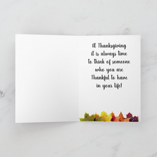 ERNTEDANK UND DENKEN **SIE** KARTE (Innenseite)