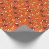 Erntedank- und Fußball-Muster Geschenkpapier (Ecke)