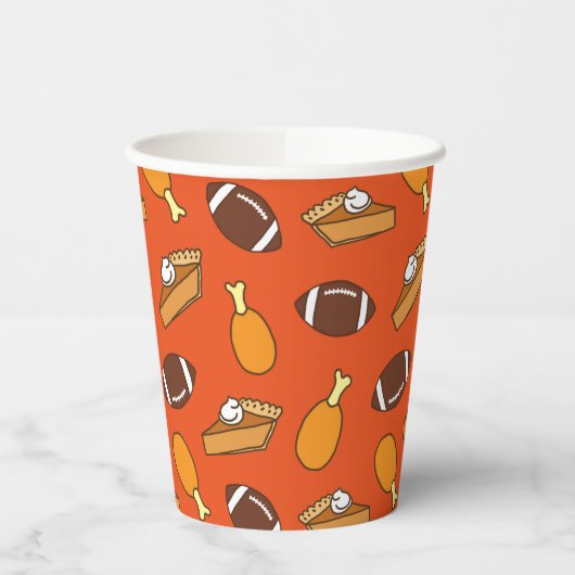 Erntedank- und Fußball-Muster Pappbecher (Links)