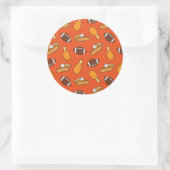 Erntedank- und Fußball-Muster Runder Aufkleber (Tasche)