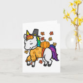 Erntedank Unicorn Niedlich Fall Mädchen Kleinkind Karte (Gelbe Blume)