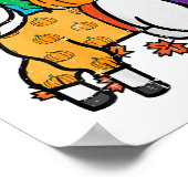 Erntedank Unicorn Niedlich Fall Mädchen Kleinkind Poster (Ecke)