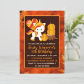 Erntedank Unicorn Pumpkin Geburtstag Einladung (Stehend Vorderseite)