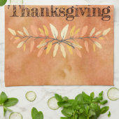 Erntedank Urlaub Herbst Leaf Grenzen Custom Geschirrtuch (Gefaltet)