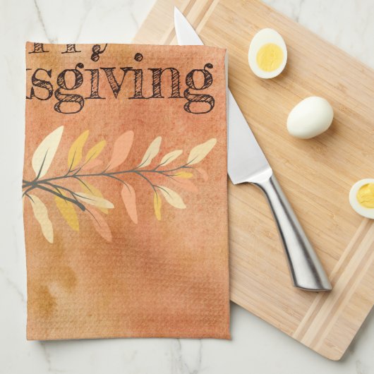 Erntedank Urlaub Herbst Leaf Grenzen Custom Geschirrtuch (Viertel Falte)