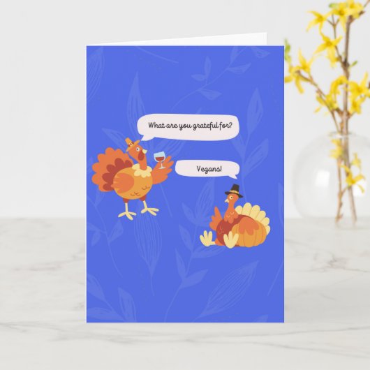 Erntedank Vegans Funny Card Karte (Gelbe Blume)