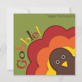 Erntedank versteckt Truthahn Einladung (Vorderseite)