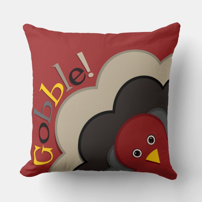 Erntedank versteckt Truthahn Kissen (Vorderseite)