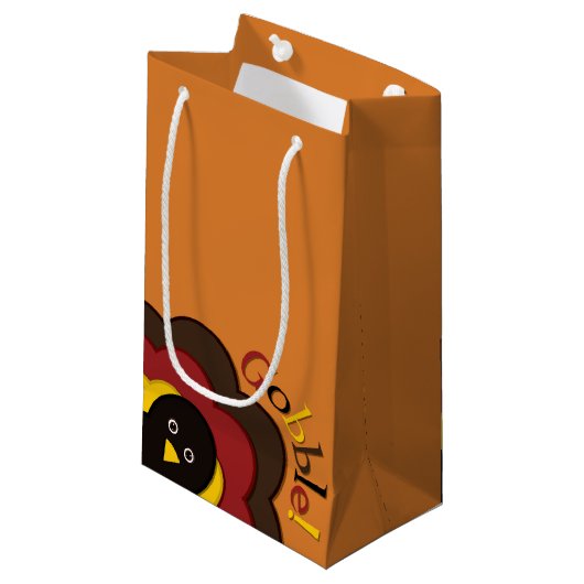 Erntedank versteckt Truthahn Kleine Geschenktüte (Vorderseite Schrägansicht)