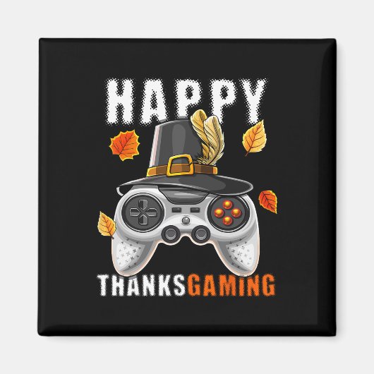 Erntedank Video Game Controller Pilgrim Costume Magnet (Vorne)