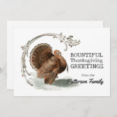 Erntedank Vintag Türkei Großartige Grüße Feiertagskarte (Vorne/Hinten)