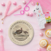 Erntedank Vintag Türkei Tagsfamilie Pappteller (Party)