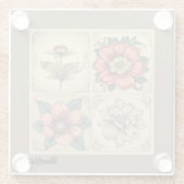 Erntedank Vintager Blume Glasuntersetzer (Rückseite)