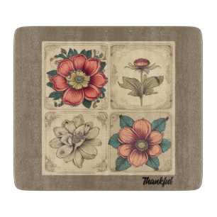 Erntedank Vintager Blume Schneidebrett