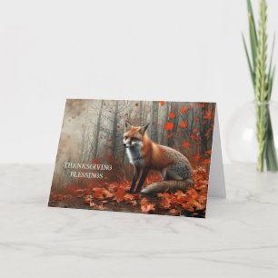 Erntedank Vintager Rotfuchs Herbst Feiertagskarte