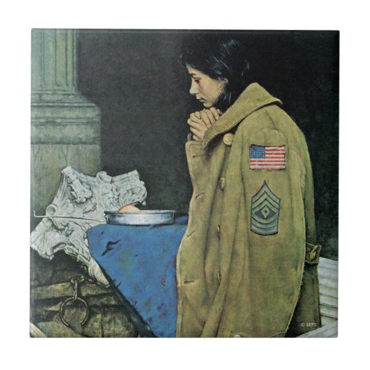 Erntedank von Flüchtlingen Fliese (Vorderseite)