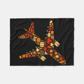 Erntedank von Herbst Pumpkin Fall Flugzeug Frauen Fleecedecke (Vorderseite (Horizontal))
