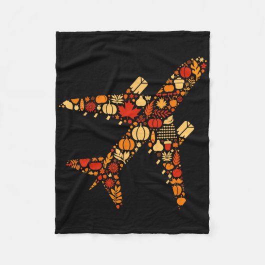 Erntedank von Herbst Pumpkin Fall Flugzeug Frauen Fleecedecke (Vorderseite)