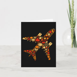 Erntedank von Herbst Pumpkin Fall Flugzeug Frauen  Karte
