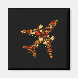 Erntedank von Herbst Pumpkin Fall Flugzeug Frauen  Magnet